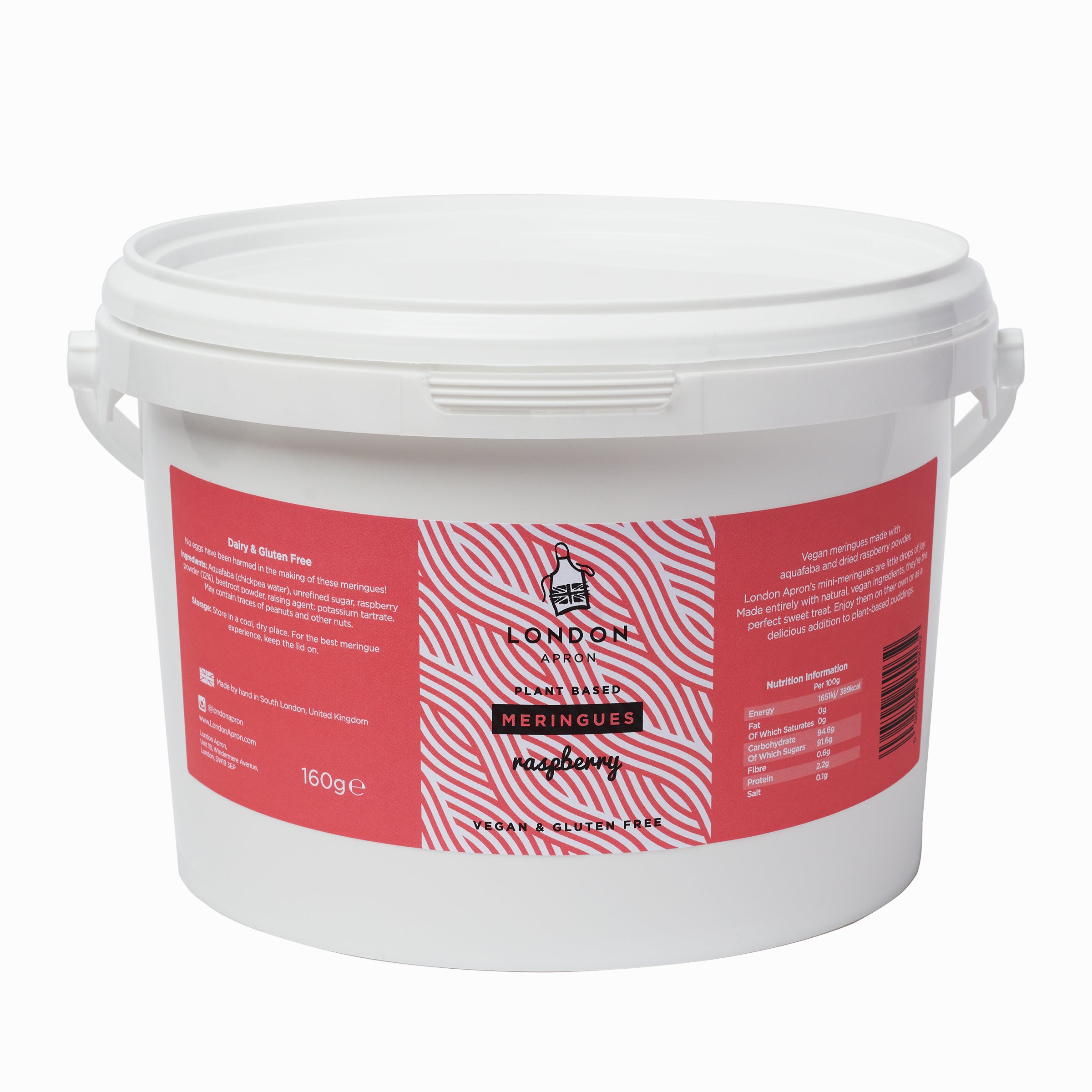 Raspberry Plant Based Meringues 160g Tub (Approx. 160-170 pieces)